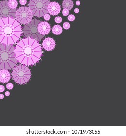  beautiful pink flowers  background vector for design