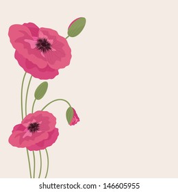 Beautiful pink flowers on abstract background.