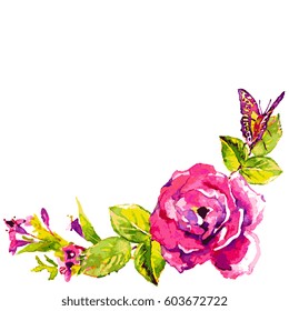beautiful pink flowers , on a white