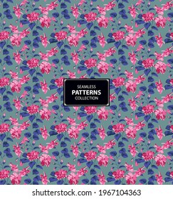 beautiful pink flowers pattern Vector desig