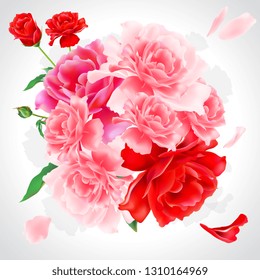 beautiful pink flowers, peonies i roses