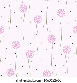 Beautiful pink flowers seamless pattern background can be used for wrapping paper, invitation card for wedding,wallpaper and textile. Vector illustration