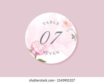 Beautiful pink flowers wedding invitation card template