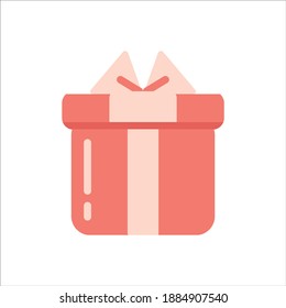 Beautiful Pink Gift Box flat icon