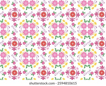  Beautiful pink, golden etc flowers hand drawn, seamless, on a light background. Designed for fabric, fashion, textiles, wallpaper, gift wrap.