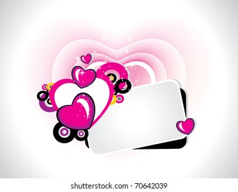 beautiful pink heart background with beautiful heart, colorful circle with banner