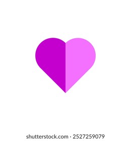Beautiful pink heart icon vector. Heart isolated on white