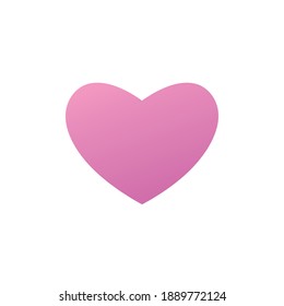 Beautiful pink heart isolated vector icon modern flat design. Valentines day love symbol.