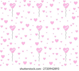 Hermoso corazón rosa que repite el patrón para el fondo