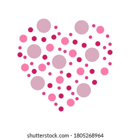 Hermoso corazón rosa. Ilustración plana vectorial.