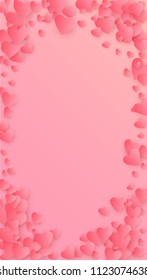  Beautiful  Pink Hearts Falling on Pink Background. Illustration with Pink Hearts for your Design.
Wedding Background for Greeting Card, Invitation or Banner.
 Vector illustration