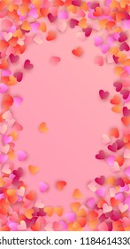  Beautiful  Pink Hearts Falling on Pink Background. Illustration with Pink Hearts for your Design.
    Wedding Background for Greeting Card, Invitation or Banner.
 Vector illustration