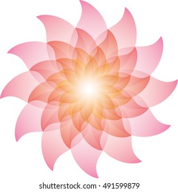 Beautiful Pink Lotus Flower Icon. Vector EPS10.