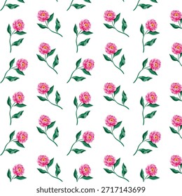 Um lindo padrão de peônia rosa para tecido e papel de embrulho.