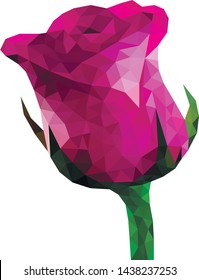 Beautiful pink and purple vector polygon rose