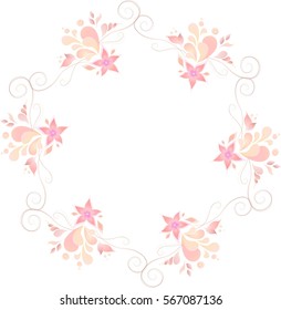 Beautiful pink, red and purple circular pattern with floral motifs for your design