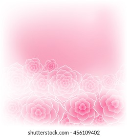 Beautiful pink rose flower background. EPS10 vector.