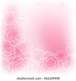 Beautiful pink rose flower background. EPS10 vector.