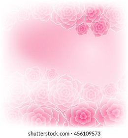 Beautiful pink rose flower background. EPS10 vector.