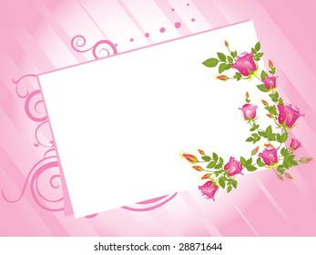 beautiful  pink rose pattern letterhead