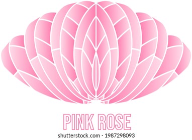 beautiful pink rose vector in modern style