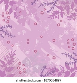 Hermoso patrón de bufanda rosa con elementos de diseño floral. Motivo hijab con adorno de flores y hojas
