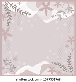 beautiful pink scarf pattern with flower and leaf design