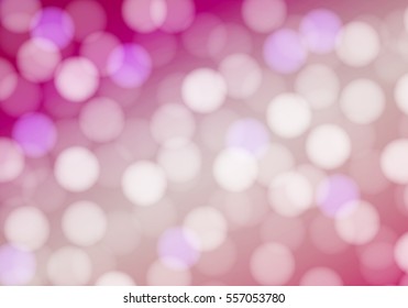 Beautiful Pink Shiny Background with Blink Bokeh. Blurred Lights Abstract Vector Banner.