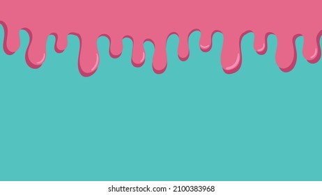 Beautiful pink slime on a blue background. Vectors and 3D illustrations