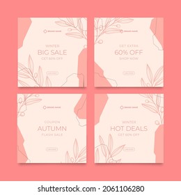 Beautiful pink social media post template