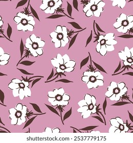 Beautiful Pink Spring Pattern with Floral Accents. Perfect for use in fashion, home decor, stationery, or seasonal branding. Ideal for projects celebrating the beauty of springtime renewal