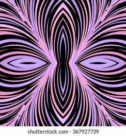 Beautiful pink tones abstract lines on a black background