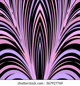 Beautiful pink tones abstract lines on a black background