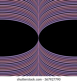 Beautiful pink tones abstract lines on a black background