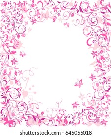 Beautiful pink vintage floral greeting card