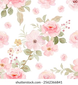 Beautiful pink watercolor pattern for background, fabric, textile, fashion, wallpaper, wedding, banner, sticker, decoration etc.