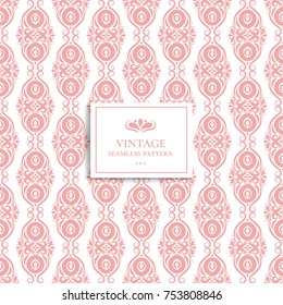 Beautiful pink and white seamless pattern. Traditional, Arabic, Turkish, Indian motifs. Great for fabric and textile, wallpaper, packaging or any desired idea.