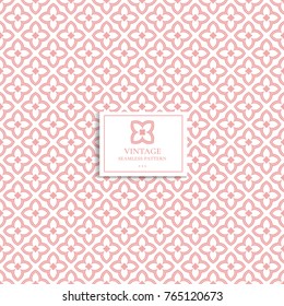 Beautiful pink and white seamless pattern. Vintage. Great for fabric and textile, wallpaper, packaging or any desired idea.