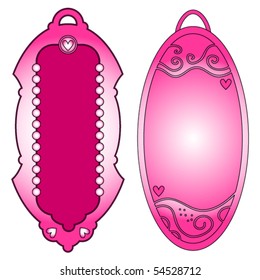 Beautiful pink and white vector tags or labels