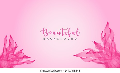 Beautiful Pinky Background, Abstract Wave Line Design Vector, Wonderful Fantasy Land