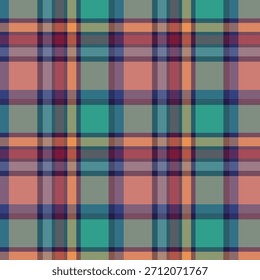 Bonito xadrez verificar design de padrão sem emenda com combinação de cores verde, azul, vermelho e laranja