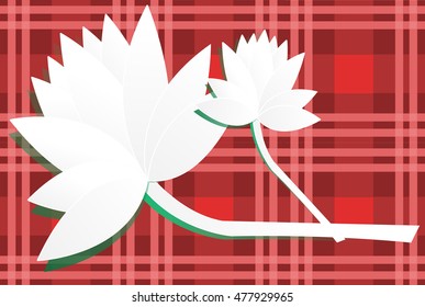 Beautiful plaid and lotus For print and background