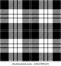 beautiful plaid tartan black white pattern. This is a seamless repeat plaid vector. Design for decorative,wallpaper,shirts,clothing,dresses,tablecloths,blankets,wrapping,textile,Batik,fabric,texture