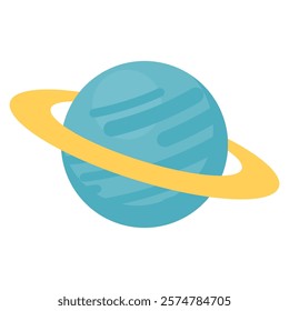 A beautiful planet with rings, Perfect for space-themed designs and education