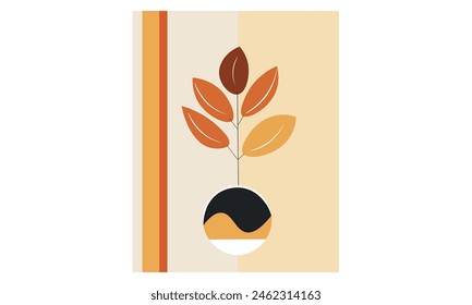 Beautiful plant abstract art illustraion for commercial use.