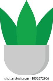 Beautiful Plant With Flower Pot Illustration