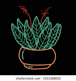 beautiful plant line art vector design