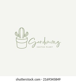 beautiful plant pots cactus logo design vector graphic symbol icon illustration creative idea