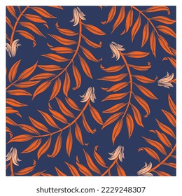 Beautiful plants and flowers illustration in colorful line art style, floral illustration, pattern, fabric printing