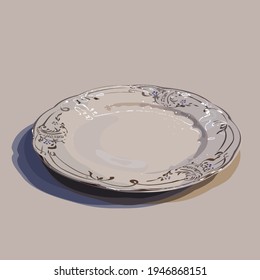 beautiful plate with gold pattern